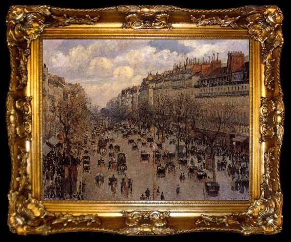 framed  Camille Pissarro Boulevard Montaartre, ta009-2